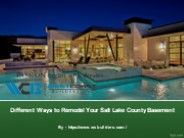 Different Ways to Remodel Your Salt Lake County Basement