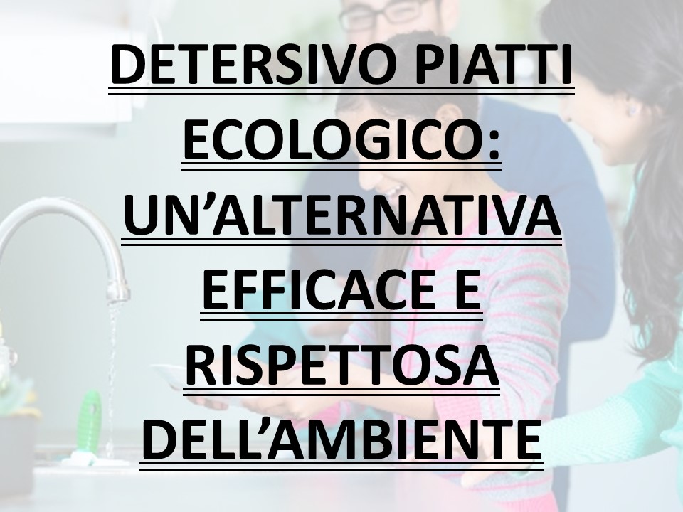 DETERSIVO PIATTI ECOLOGICO: UN’ALTERNATIVA EFFICACE E RISPETTOSA DELL’AMBIENTE