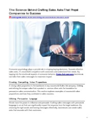 Unlocking Sales Excellence: The Science of Effective Sales Pitches