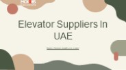 Elevator Suppliers in UAE