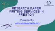 Research Paper Writing Services in Preston, England