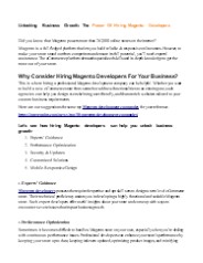 Unlocking Business Growth: The Power Of Hiring Magento Developers
