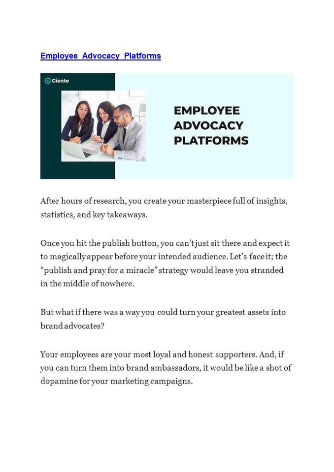 Employee Advocacy Platforms
