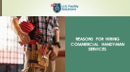 Reasons for Hiring Commercial Handyman Services