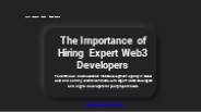 The Importance of Hiring Expert Web3 Developers