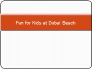 Fun for Kids at Dubai Beach