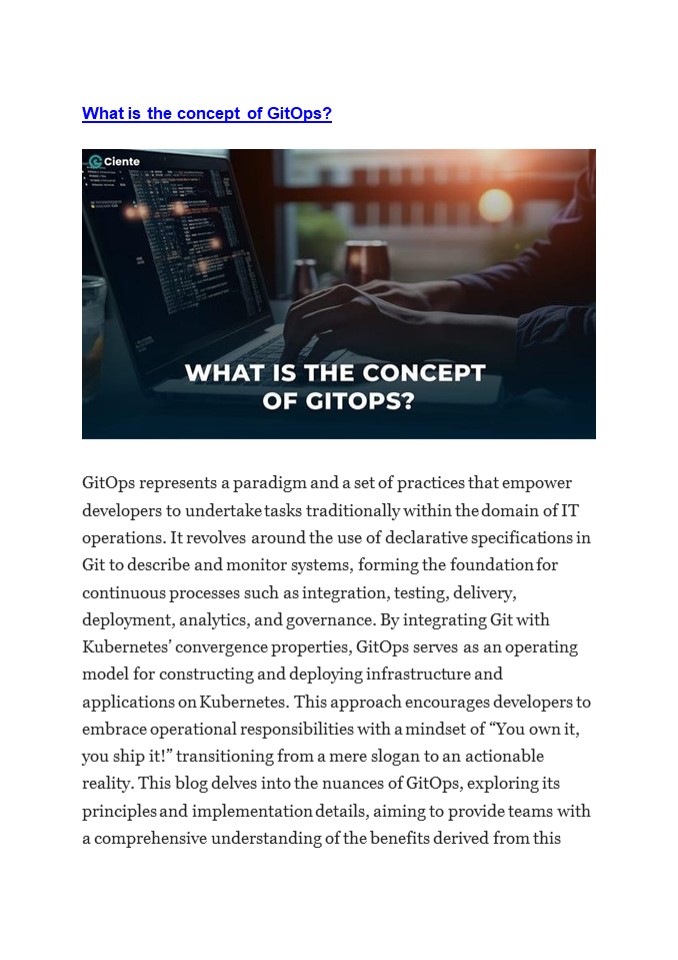 What is the concept of GitOps?