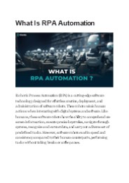What Is RPA Automation