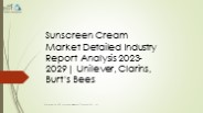 Sunscreen Cream Market