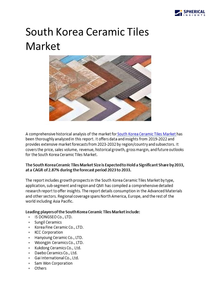 South Korea Ceramic Tiles Market