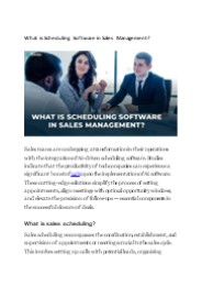 What is Scheduling Software in Sales Management?