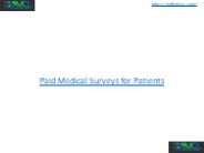 Paid Medical Surveys for Patients