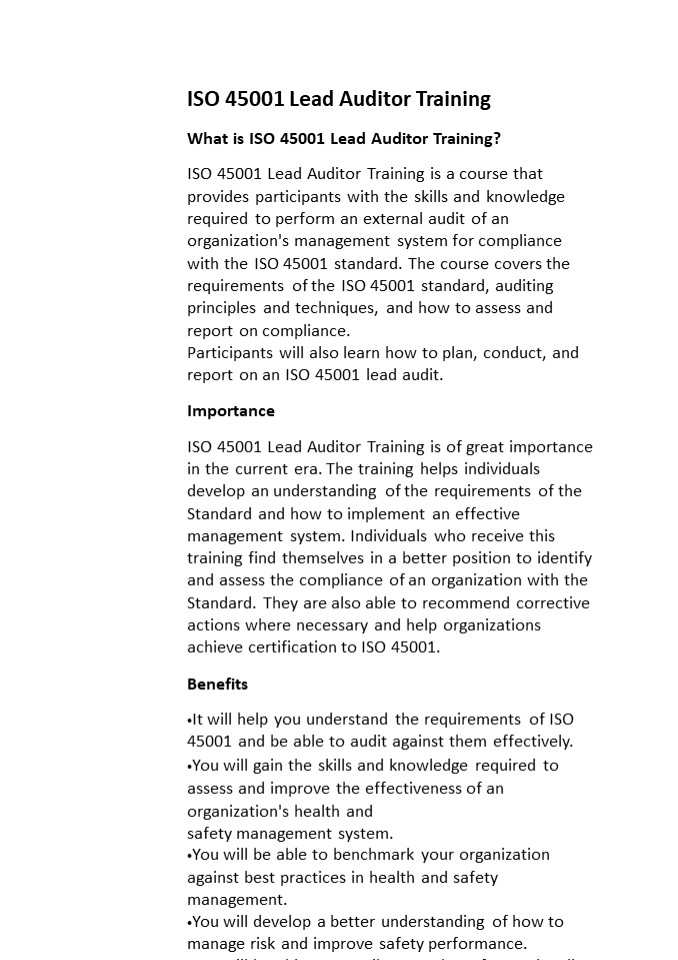 45001 baş denetçi eğitimi