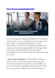 Why Is Security A Shared Responsibility?
