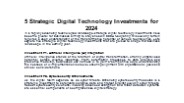 5 Strategic Digital Technology Investments for 2024