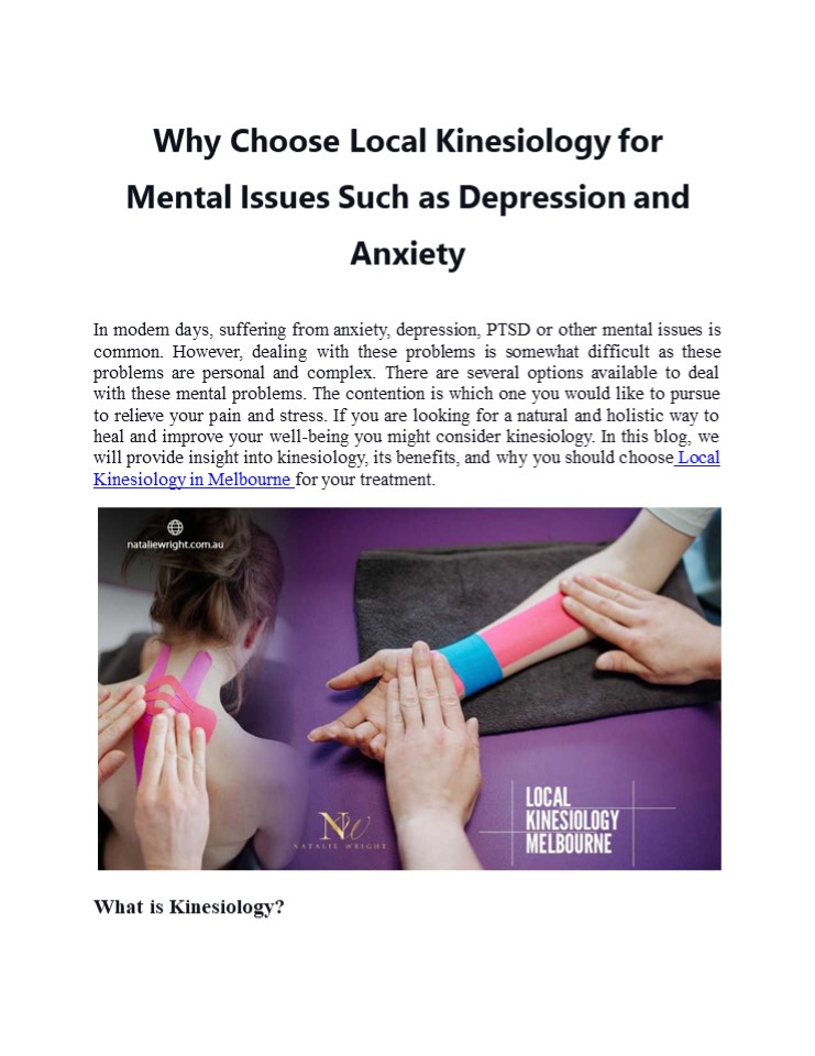 Never Suffer From Local Kinesiology in Melbourne Again