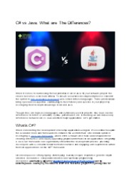 C# vs Java: What are The Differences?