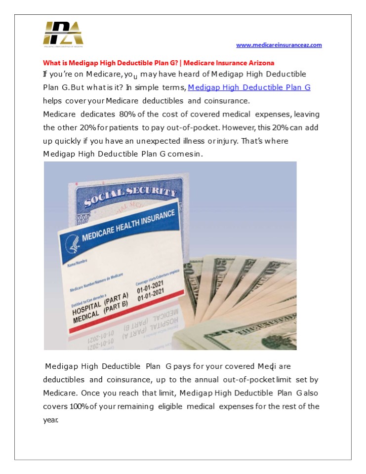 What is Medigap High Deductible Plan G? | Medicare Insurance Arizona