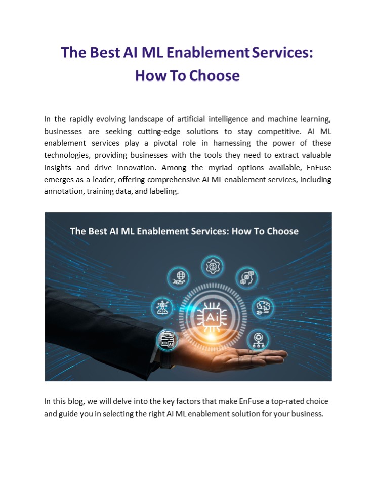 The Best AI ML Enablement Services: How To Choose