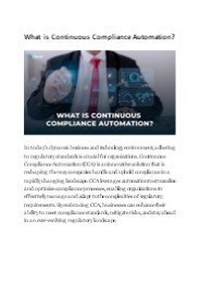 What is Continuous Compliance Automation?
