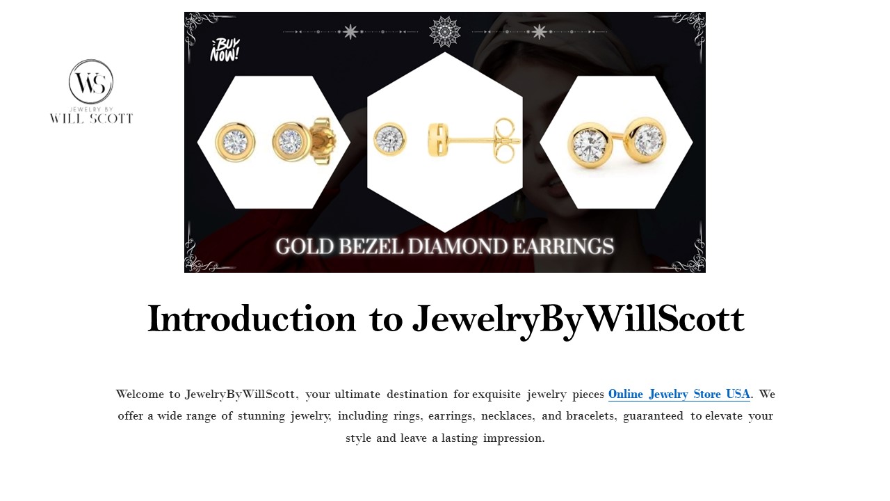 Gold Bezel Diamond Earrings at JewelryByWillScott | Online Jewelry Store USA