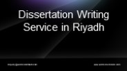 Dissertation Writing Service in Riyadh