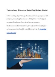 Transformative Tech: Dubai Real Estate Evolution