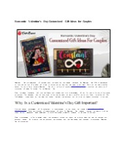 Romantic Valentine's Day Customized Gift Ideas for Couples