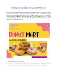 Making Your Wedding Truly Special with Donuts