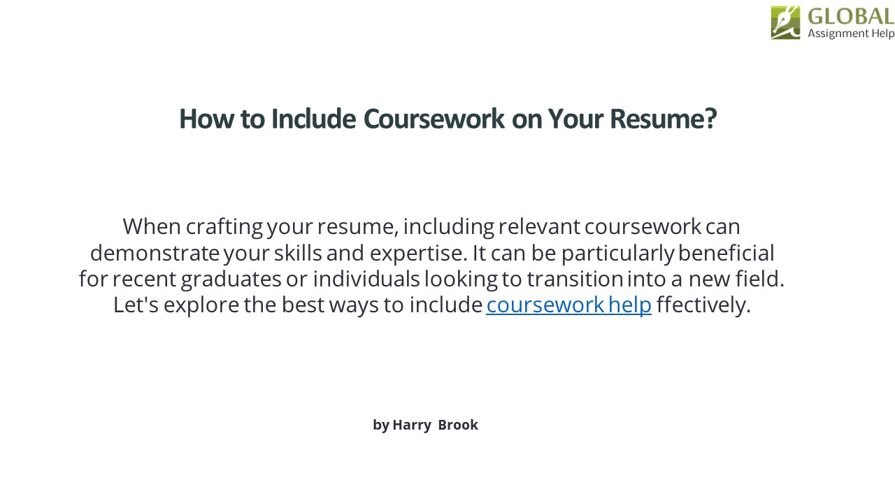 How to Include Coursework on Your Resume