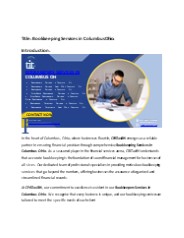Bookkeeping Services in Columbus Ohio