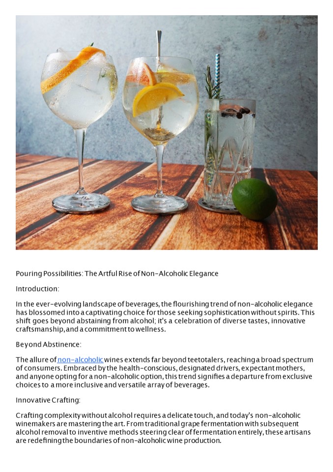 Pouring Possibilities: The Artful Rise of Non-Alcoholic Elegance