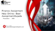 Finance Assignment Help - Best Assignment Experts