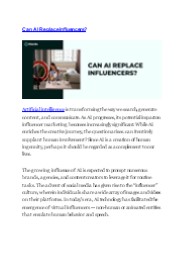 Can AI Replace Influencers?