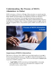 Understanding the Process of MOFA Attestation in Dubai