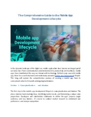 The Comprehensive Guide to the Mobile App Development Lifecycle
