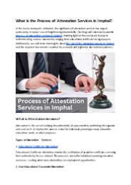 What is the Process of Attestation Services in Imphal?