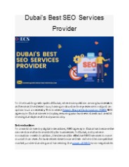 Dubai's Best SEO Services Provider