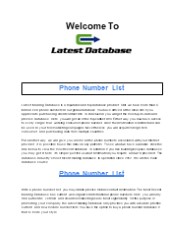 Phone Number List | Latest Mailing Database