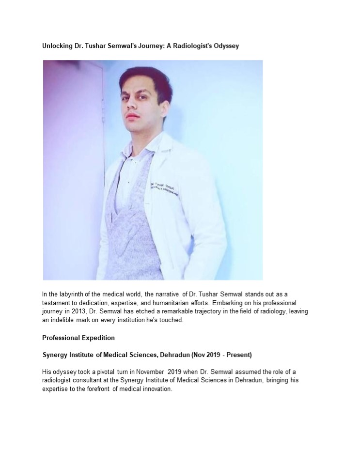 Dr Tushar Semwal Personnel (1)