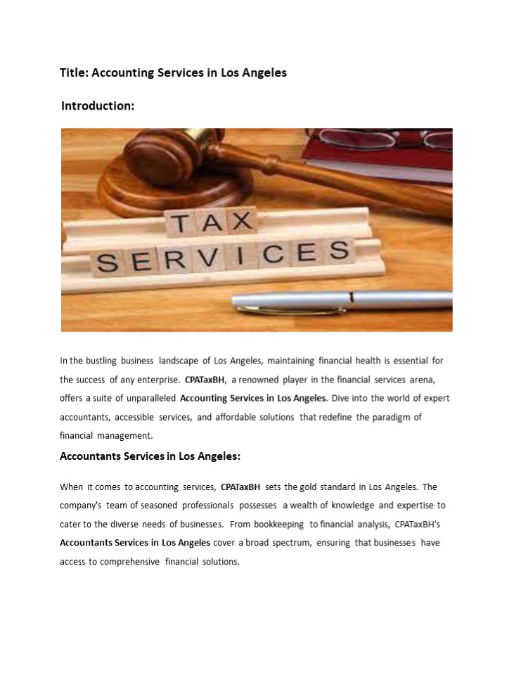 Accounting Services in Los Angeles