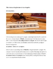 Accounting Services in Los Angeles