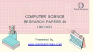 Computer Science Research Papers in Oxford, UK