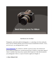 Best Macro Lens For Nikon