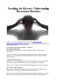 Unveiling the Mystery: Understanding Dissociative Disorders (1)