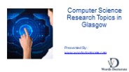 Computer Science Research Topics in Glasgow, UK