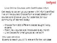 Live Online Courses with Certificates infyni