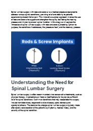 Spinal Lumbar Surgery with Rods and Screws - Zealmax Innovations Pvt Ltd