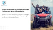 Grand Adventure Unleashed: Off-Road Excitement Beyond Boundaries