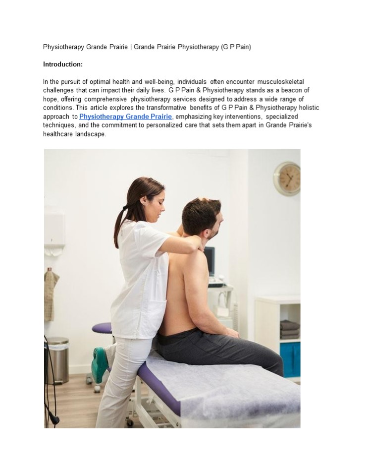 Physiotherapy Grande Prairie | Grande Prairie Physiotherapy (G P Pain)